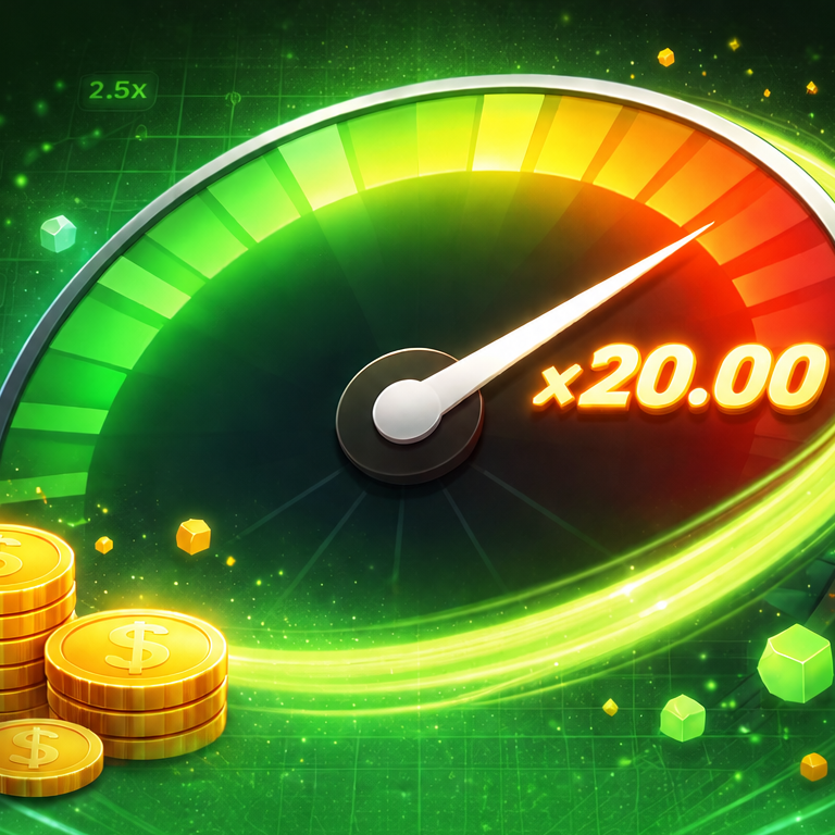 Crash game multiplier screen on Yotta